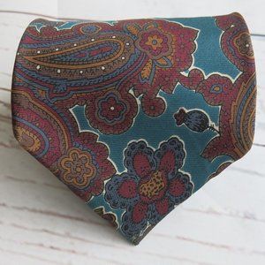Yves Saint Laurent Neckwear Multicolor Paisley Print 100% Silk Neck Tie